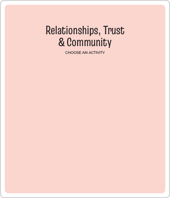 Relationships, Trust and Community Activities